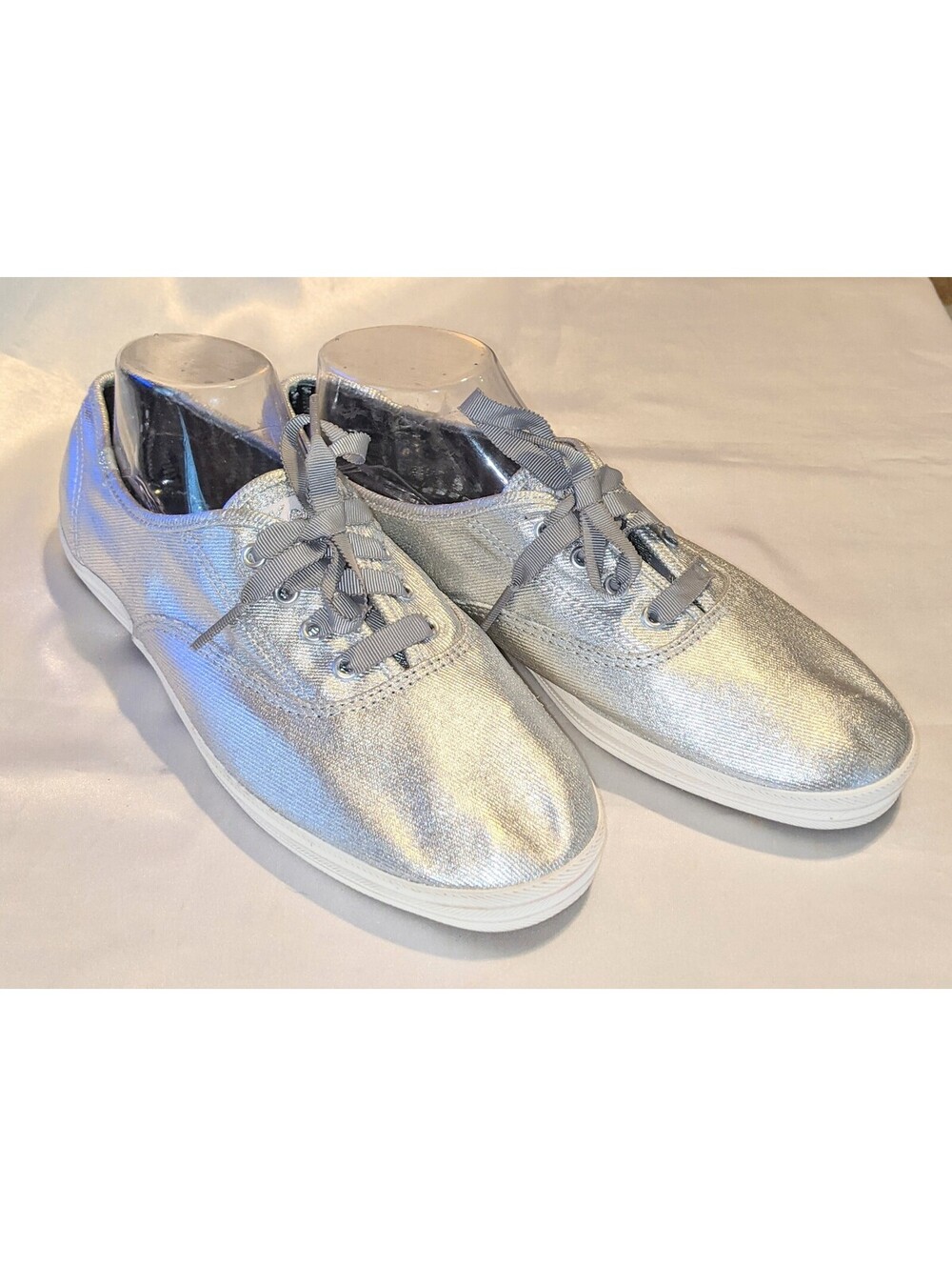Keds Women's Champion Seasonal Solids Classic Sneaker in Metallic Silver Size 11